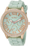 XOXO Women's XO8089 Gold-Tone Stainless Steel Watch with Mint Green Silicone Band...