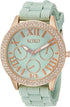 XOXO Women's XO8089 Gold-Tone Stainless Steel Watch with Mint Green Silicone Band...