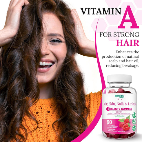 Steph's Pantry Biotin Gummies for Hair, Skin, Nails, & Lashes High Strength Gummies | Daily Multivitamins | Gluten-Free, Nut-Free, Non-GMO, Plant-...