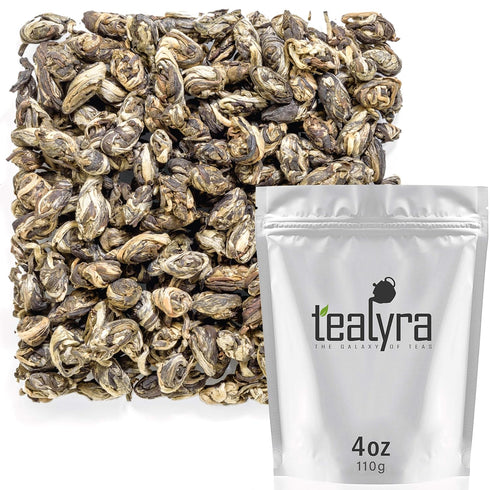 Tealyra - Jasmine Phoenix Pearls - Best Chinese Jasmine Green Loose Leaf Tea - Naturally Scented - Great Aroma and Taste - 110g (4-ounce)...