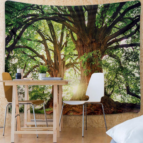 ENJOHOS Dark Green Landscape Nature Tapestry Home Decor Extra Large Wall Hanging Tree Tapestry Enchanted Forest Backdrop for Bedroom Living Room I...