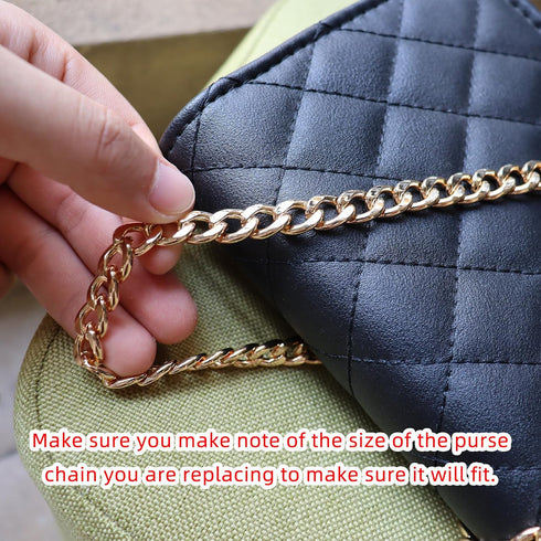 HEEHEE 51.2" (130cm) Purse Chain Strap, Sturdy Flat Iron Replacement Chain with Buckles, Comfortable Shoulder Crossbody Strap for Handbags, Upscal...