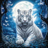Fabric Panel 14"x14" White Tiger 100% Cotton Quilting Sewing Square M744...