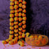 5 PC - 4.5 feet Marigold Garland with Green Leaves |Indian/American Wedding Party Mantle Decoration, Faux Garlands Wedding Garland, Diwali Decorat...