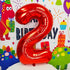 40 inch red big number 2 birthday party decoration foil polyester film balloons anniversary party wedding for girls and boys digit 2...