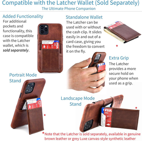 Dockem Wallet Case for iPhone 11 Pro Max: Built-in Metal Plate for Magnetic Mounting & 2 Credit Card Holder Slots (6.5" Exec M2, Synthetic Leather...