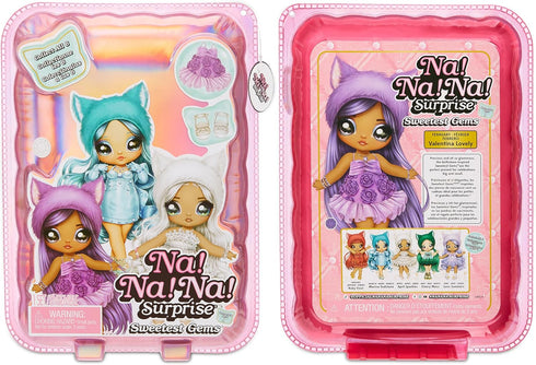 Na Na Na Surprise Sweetest Gems™ April Sparkles 7.5" Fashion Doll Diamond Birthstone Inspired with White Hair, Ruffle Satin Dress & Brush, Poseabl...