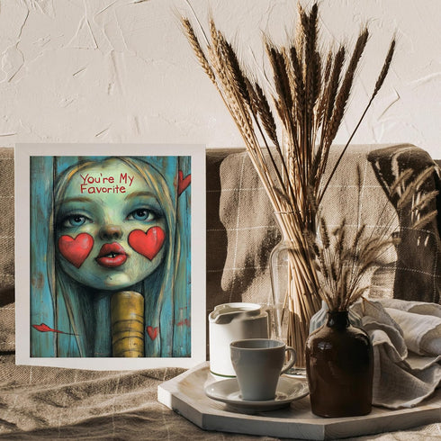 Posterizer 1 pcs-You're My Favorite-cute flirty Valentine's day inspired art-Romantic Art-Holiday Poster-Gift for Couples boyfriend girlfriend Hus...