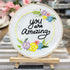 Yutaohui 2 Sets Embroidery Kits,Funny Embroidery Kit Flowers with Encouraging Words,Embroidery Kit for Beginners,Cross Stitch Kit Beginner,Embroid...