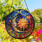 Stained Glass Suncatcher, 8'' Sun and Moon Face Hand-Painted Suncatcher for Window Stained Glass Window Hanging Birthday Gift for Mom Memorial Gif...