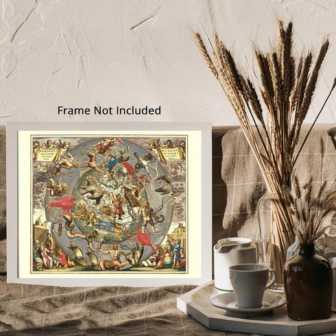 Posterizer 1 pcs-1660Northern Hemispheres-by Andreas Cellarius-Astrology & Zodiac Art-Astronomy & Celestial Art-Gift for Steampunk and Astrology L...