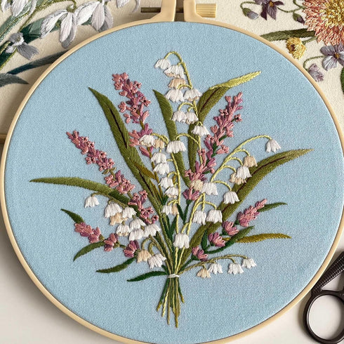 Myfelicity Embroidery kit for adults and beginners, includes 3 floral pattern fabrics, 3 embroidery hoops, embroidery floss and other tools....
