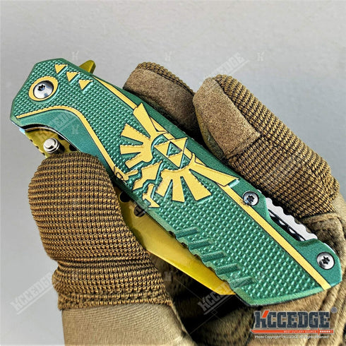 KCCEDGE BEST CUTLERY SOURCE Pocket Knife Camping Accessories Survival Kit 8" Folding Knife 3cr13 Stainless Steel Blade Tactical Knife Hunting Knif...
