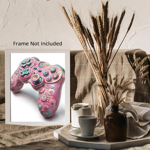 Posterizer 1 pcs-video game controller-pastel retro aesthetic game room poster -1-Sports & Hobby Art-Art in Pop Style-Decor for Home & Office- unf...