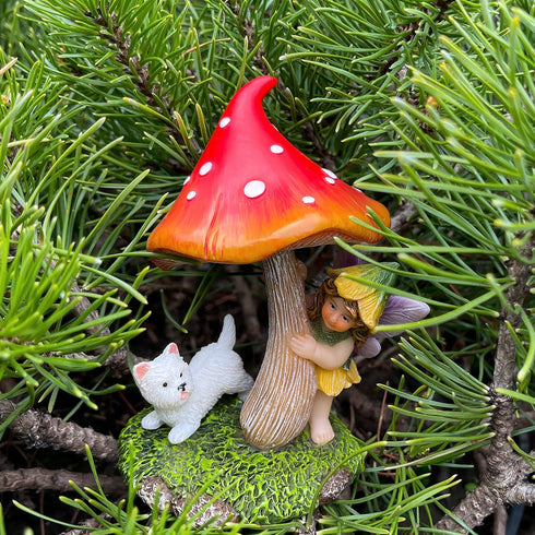 Mood Lab Fairy Garden - Miniature Figurines & Accessories - Hide and Seek Statue Kit - Outdoor or House Decor...