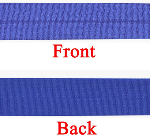 Mandala Crafts 5/8 Inch Royal Blue Fold Over Elastic Ribbon - 20 Yards FOE Foldover Stretchy Ribbon Band for Hair Ties, Headbands, Hair Bows, and ...