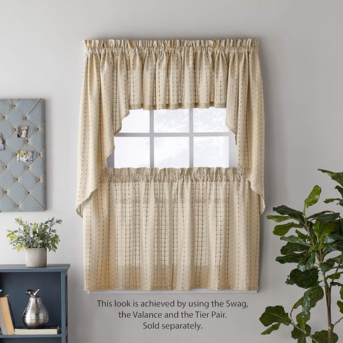 SKL Home Hopscotch Valance, 58 in x 13 in, Neutral...