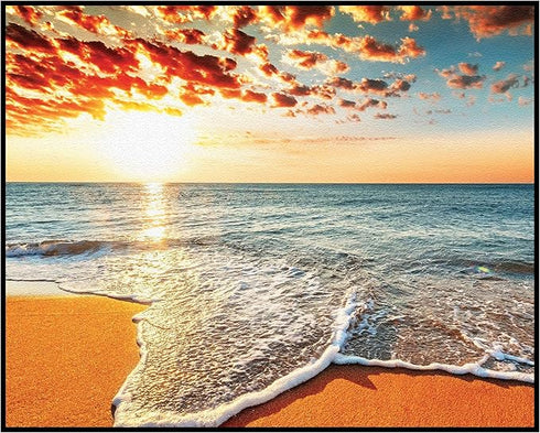 Posterizer 1 pcs-Beautiful Beach Sunrise Over The Sea-Landscape & Nature Art-Photography Art- Gift for Men Women Entrepreneur Teens-Decor for Home...
