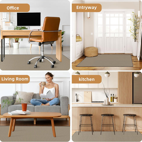 Linen Office Chair Mat for Hardwood Floor, 36"x48" Desk Chair Mat for Hard Floors,Anti-Slip Under Desk Rug Floor Protector for Rolling Chair, Comp...