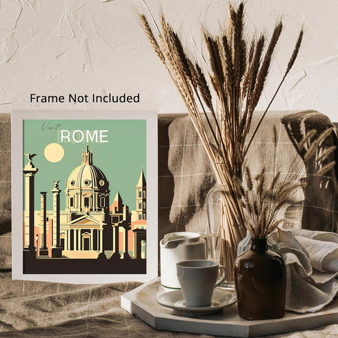 Posterizer 1 pcs-travel poster-Visit Rome-Adventure Wall Art Gift for Men Women Entrepreneur Teens Decor for Beach House- unframed wall art...