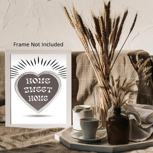Posterizer 1 pcs-Home Sweet Home-Cute Heart Retro Print 2-Miscellaneous-Romantic Art-Living Room Bedroom Decor- unframed wall art...