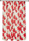 Violet Linen Decorative Christmas Printed Poinsettia Floral Design Shower Curtain - 72" X 72"...