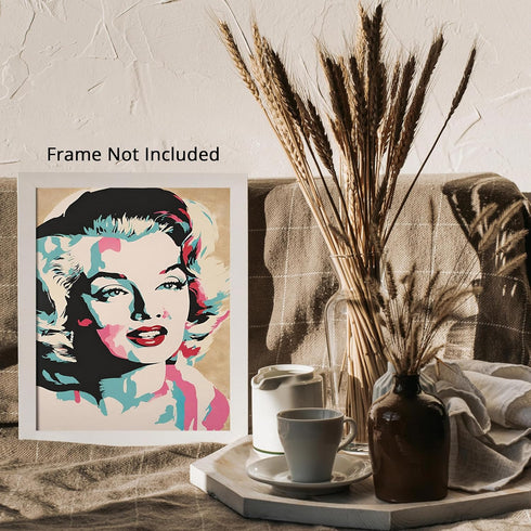 Posterizer 1 pcs- Marilyn Monroe inspired-pop art pastel theme-Famous Figures Art Collection-Abstract & Modern Art- Living Room Bedroom Decor- unf...