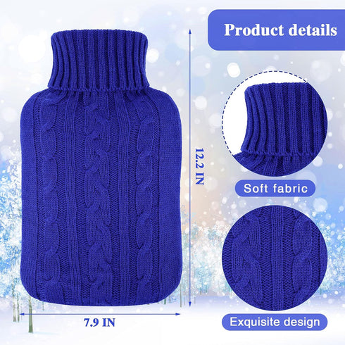 2 Pieces Hot Water Bottle Cover Soft Cover Only Knitted Hot Water Bottle Sweater for Hot Compress and Cold Therapy, Ideal for Menstrual Cramps, Ne...