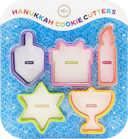 The Dreidel Company Hanukkah Shaped Cookie Cutters (5) - Menorah, Dreidel, Maccabee, Star of David, Maccabee Shield (Single)...
