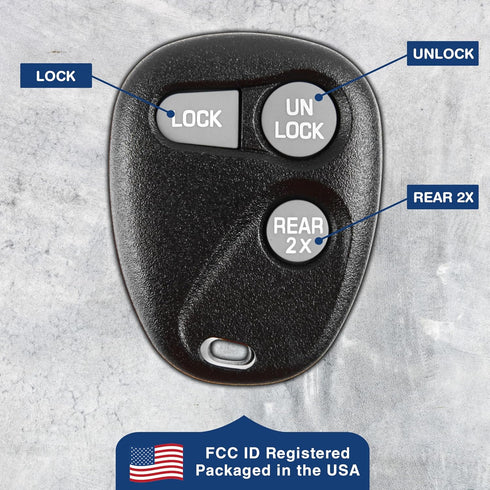 KeylessOption Key Fob Replacement for 1996 1997 1998 1999 2000 2001 2002 Buick Cadillac Chevrolet GMC Oldsmobile Pontiac Keyless Entry Remote Cont...