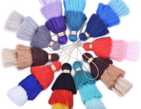 KONMAY Bulk 20pcs Tri-Layered Tassels with Hanging Loop for Jewelry Making, Clothing...