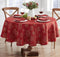 Newbridge Fancy Metallic Snowflake Christmas Fabric Tablecloth, 70 Inch Round, Red Gold, No-Iron Soil Resistant Sparkling Snowflakes Woven Holiday...