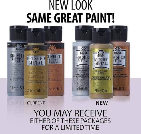 FolkArt Brushed Metal Acrylic Paint in Assorted Colors (2 oz), Bronze...