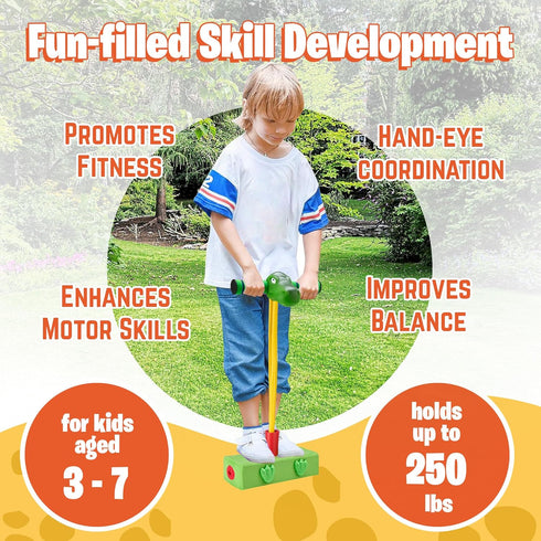 T-Rex Foam Pogo Stick - Jumper for Kids 3-7 Years, Coolest Toys for 5 Year Old Boy, Dinosaur Themed Bungee Pogo Stick - Inside & Outside Fun, Pogo...
