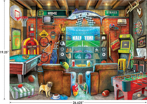 RoseArt - My Happy Place - Man Cave - 750 Piece Jigsaw Puzzle for Adults...