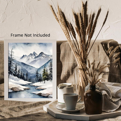 Posterizer 1 pcs-beautiful snowy scenary in winter -5-Landscape & Nature Art-GIft for Men Women Teens-Dining Room Decor- unframed wall art...