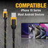 DEWALT USB C Cable, Premium Braided Nylon USB A to Type C Charger Cable Fast Charging for iPhone 15 Series, Samsung Galaxy S10 S10+ / Note 9, LG V...