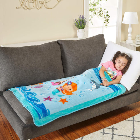 EVERYDAY KIDS Toddler Throw Blanket - 30" by 40" - Mermaids Undersea Adventure - Super Soft, Plush, Warm and Comfortable...