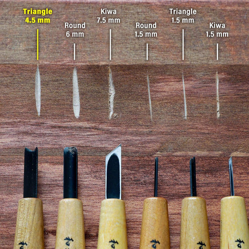 Wazakura Made in Japan Bonsai Chisel Hand V-Parting Carving Tool 0.17 in (4.5 mm) for Jin Shari Making, DIY Woodcarving Knife for Experts and Begi...