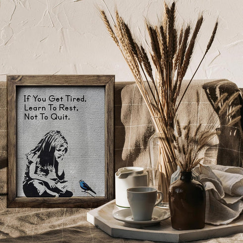 Posterizer 1 pcs-if you get tired, learn to rest, not to quit-Motivational & Inspirational Art-Urban Art-Gift for Street Art, Mural Fans - Decor f...