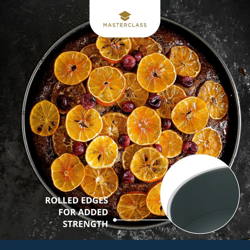 MasterClass 15 cm Deep Cake Tin with PFOA Free Non Stick and Loose Bottom, 1 mm Carbon Steel, 6 Inch Small Round Pan...