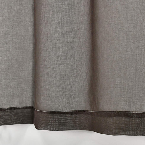 30 Inch Length Ombre Tier Curtains Faux Linen Shee Short Curtains - 2 Panels Brown Small Sheer Curtains for Cafe Kitchen Basement Bathroom,30 Inch...