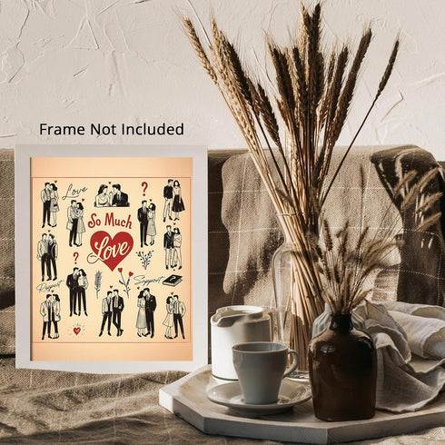 Posterizer 1 pcs-Retro Preppy Aesthetic So much love Poster-Retro Art-Romantic Art-Living Room Bedroom Decor- unframed wall art...