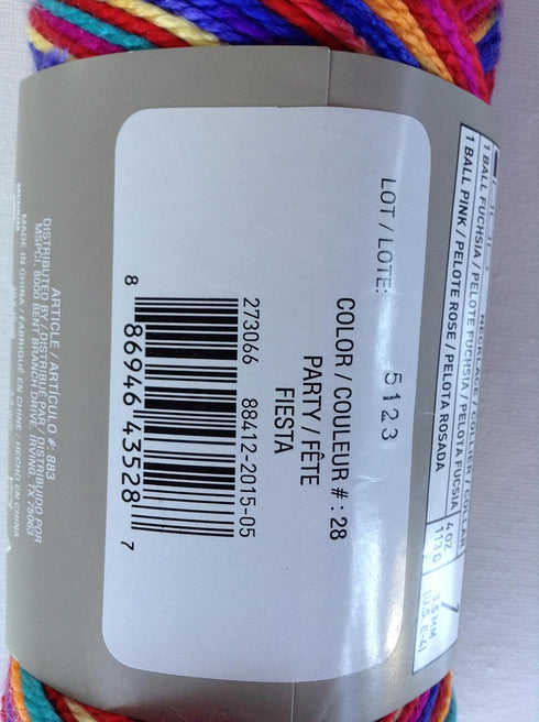 Loops & Threads Soft & Shiny Yarn, 1 Ball, Party, 4 ounces......