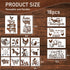 Farmhouse Animal Stencils, 18 Pack Reusable Welcome Farm Stencils for Painting on Wood Sign Decor, Pig Cow Chicken Stencils for Painting on Wood, ...