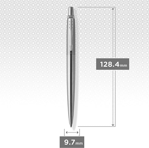 Parker Jotter Ballpoint Pen | Stainless Steel with Chrome Trim | Medium Point Blue Ink | Gift Box...