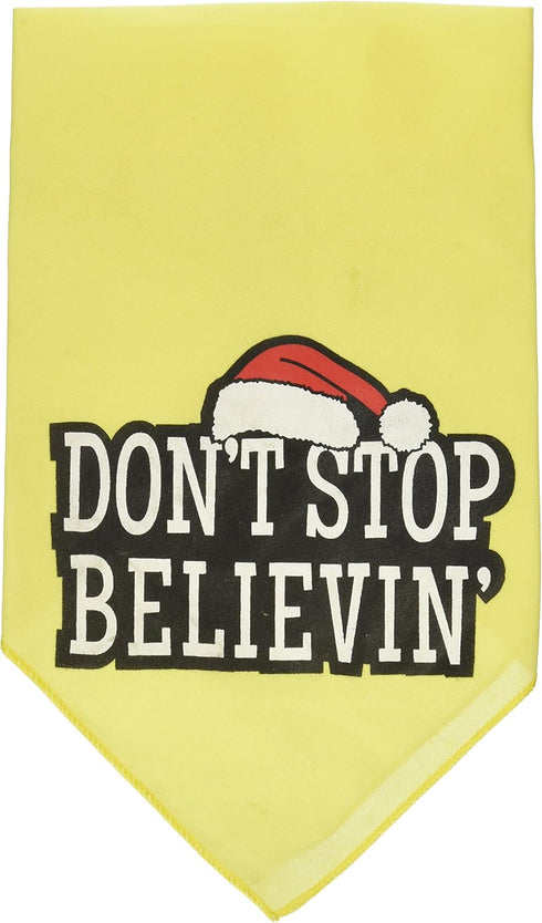 Mirage Pet Products Dont Stop Believing Screen Print Bandana for Pets, Small, Yellow...