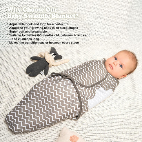 Preemie Swaddles 4-7 lbs - 3-Pack Premature Babies Swaddle Sleep Sack - Organic Cotton - Premature Infant Sleeping Sack - Easy Adjustable Baby Swa...