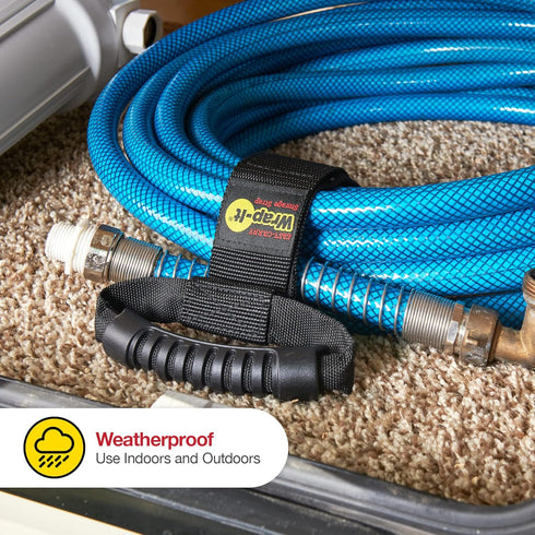 Easy-Carry Wrap-It Storage Straps - 17" (2-Pack) – Heavy-Duty Hook and Loop Cord Carrying Strap, Hanger, and Organizer with Handle for Pool Hoses,...