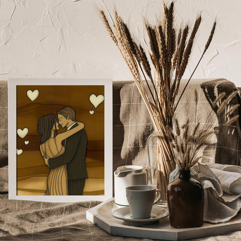 Posterizer 1 pcs-vintage style couple's night out Valentine's day scene -3-Romantic Art-Holiday Poster Collection-Gift for Couples boyfriend girlf...